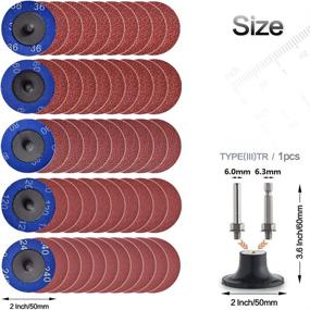 img 3 attached to 🔧 NYXCL Miroku 50Pcs Mixup 2 inch Roll Lock Quick Change Discs Set - Efficient A/O Sanding Discs with 1/4" Holder for Die Grinder Surface Prep Strip Grind Polish Finish - Ideal for Burr Rust Paint Removal