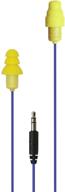 🎧 plugfones guardian: noise reduction in-ear headphones - blue & yellow earplug earbud hybrid logo