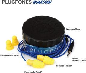 img 3 attached to 🎧 Plugfones Guardian: Noise Reduction In-Ear Headphones - Blue & Yellow Earplug Earbud Hybrid