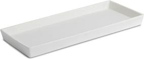 img 4 attached to 🛁 Jo Lavie Small Rectangle Vanity Tray: Bath Organizer for Cosmetics, Towels, Jewelry, Candles & More - White