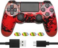 🎮 ps4 wireless controller with charging cable - compatible with playstation 4/ slim/pro, includes 4 thumbstick caps логотип