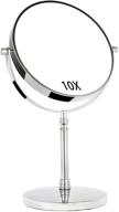 💄 enhance your beauty routine with our tabletop makeup mirror - 8 inch double sided vanity mirror with 1x/10x magnification, chrome finish логотип