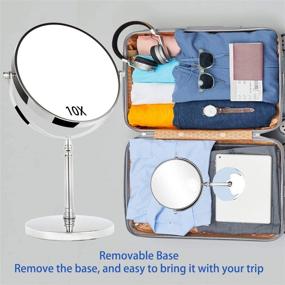 img 1 attached to 💄 Enhance Your Beauty Routine with our Tabletop Makeup Mirror - 8 Inch Double Sided Vanity Mirror with 1X/10X Magnification, Chrome Finish