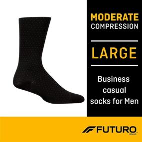 img 3 attached to 🧦 Futuro Business Casual Socks for Men, Moderate Compression, 15-20 mm/Hg, Black, Large Size, Pack of 2 - Helps Improve Circulation, Reduce Swelling