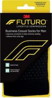 🧦 futuro business casual socks for men, moderate compression, 15-20 mm/hg, black, large size, pack of 2 - helps improve circulation, reduce swelling логотип