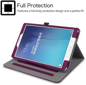 img 1 attached to 📱 Футляр Fintie Purple для Samsung Galaxy Tab E 9.6 - Защита углов, многоугольная подставка, кармашек - для планшета Tab E Wi-Fi / Tab E Nook / Tab E Verizon 9.6 дюйма.