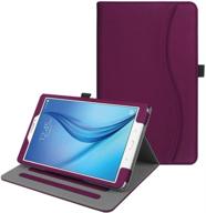 📱 футляр fintie purple для samsung galaxy tab e 9.6 - защита углов, многоугольная подставка, кармашек - для планшета tab e wi-fi / tab e nook / tab e verizon 9.6 дюйма. логотип