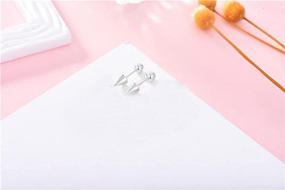 img 1 attached to 👂 Hypoallergenic Sterling Silver Minimalist Cartilage Earrings - Stylish Girls' Jewelry