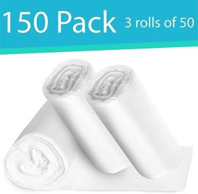 img 3 attached to 🚮 High Quality Clear Small Bathroom Trash Bags - Pack of 150, Ideal 1.2 Gallon Garbage Can Liners - Ideal for Upscale Restroom Waste Baskets