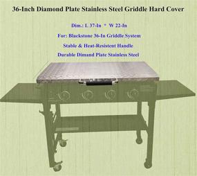 img 3 attached to 🔥 36-Inch BBQSTAR Griddle Hard Cover for 36" Blackstone Front Grease Griddle - Stainless Steel Lid with Diamond Plate Design and Heat-Resistant Handle
