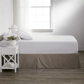 img 2 attached to 🛏️ Роскошная складочная одеялка для кровати цвета "темный беж" для кровати размера "королева" - Linen Market BC-BEDSKIRT-Queen-Taupe