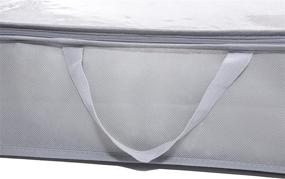 img 1 attached to Large Capacity Gray Fabric Underbed Storage Bag - Amelitory Bedding Container with Zipper, Comforter Organizer for Better Organization