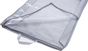 img 2 attached to Large Capacity Gray Fabric Underbed Storage Bag - Amelitory Bedding Container with Zipper, Comforter Organizer for Better Organization