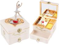 🎵 brynnl musical jewelry box: elegant ballerina themed girl's storage case with swan lake tune - perfect gift for daughter, girlfriend on christmas, birthday, valentine's логотип