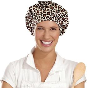 img 1 attached to Animal Printing Series: 4-Piece Elastic Adjustable Bouffant Caps with Sweatband for Women