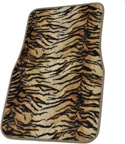 img 3 attached to 🐅 Tiger Safari Animal Print Carpeted Mat - BDK 4-Piece