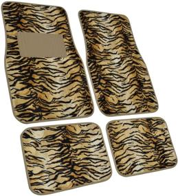 img 2 attached to 🐅 Tiger Safari Animal Print Carpeted Mat - BDK 4-Piece