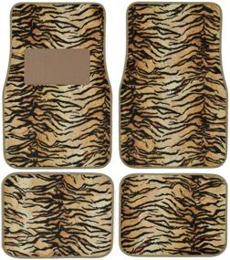 img 4 attached to 🐅 Tiger Safari Animal Print Carpeted Mat - BDK 4-Piece