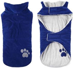 img 3 attached to 🐶 Warm Reversible Dog Winter Coat - Thick Fleece, Windproof Jacket for Small, Medium, Large Dogs - BWOGUE Pet Apparel