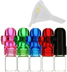 img 4 attached to 🧳 Convenient Travel Storage: 5 Pack Bundle of Premium 1g Short Snuff Bullets in Glass and Acrylic - Assorted Colors, Includes ConClarity Micro Funnel