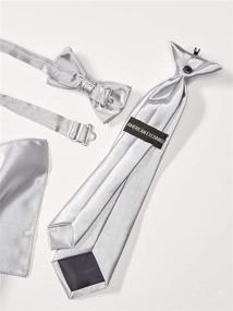 img 1 attached to 👔 Formal Tuxedo Handkerchief for Boys' Clothing - Silver