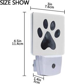 img 1 attached to 🐾 2 Pack Dusk to Dawn Sensor LED Night Light Lamp with Black Dog Paw Print Design for Bedroom, Bathroom, Hallway, Stairways, Energy-Saving 0.5W