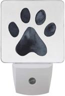 🐾 2 pack dusk to dawn sensor led night light lamp with black dog paw print design for bedroom, bathroom, hallway, stairways, energy-saving 0.5w логотип