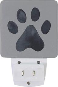 img 3 attached to 🐾 2 Pack Dusk to Dawn Sensor LED Night Light Lamp with Black Dog Paw Print Design for Bedroom, Bathroom, Hallway, Stairways, Energy-Saving 0.5W