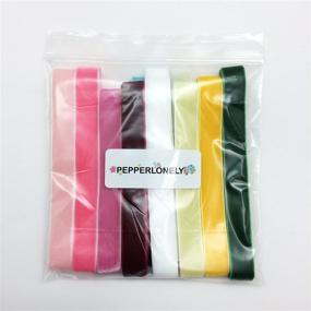 img 1 attached to 🎀 PEPPERLONELY 10 Color Set: Single Face Velvet Ribbon, 16mm (5/8 Inch) - 1 Yard Each for Vibrant Craft and Decor Projects