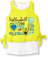 🌟 dream star girls' mesh tank with side ties 2-piece set - printed design logo