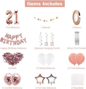 img 1 attached to 🎉 HAPYCITY Rose Gold 21st Birthday Decorations Balloons (55 Pack) – Party Supplies for Her. Perfect for a Memorable Birthday Celebration!