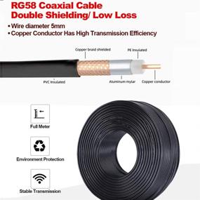 img 2 attached to 🔌 RG58 Coaxial Cable 49.2FT: UHF PL-259 Male to Male Low Loss Cable for Ham Radio, CB Antenna, WiFi Extension - VHF HF 50 Ohm RG 58 Coax Cable