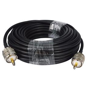 img 1 attached to 🔌 RG58 Coaxial Cable 49.2FT: UHF PL-259 Male to Male Low Loss Cable for Ham Radio, CB Antenna, WiFi Extension - VHF HF 50 Ohm RG 58 Coax Cable