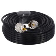 🔌 rg58 coaxial cable 49.2ft: uhf pl-259 male to male low loss cable for ham radio, cb antenna, wifi extension - vhf hf 50 ohm rg 58 coax cable logo