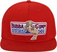 🧢 red adjustable flat brimmed bubba gump baseball cap shrimp co. embroidered hat logo