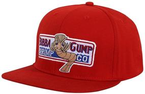 img 2 attached to 🧢 Red Adjustable Flat Brimmed Bubba Gump Baseball Cap Shrimp Co. Embroidered Hat