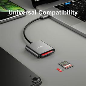 img 2 attached to 📸 Алюминиевый USB C считыватель карт памяти CF - 3-слотовый USB 3.0 Type-C считыватель карт памяти для устройств USB C, совместимый с картами памяти SanDisk Compact Flash и картами памяти Lexar Professional CompactFlash.