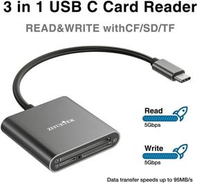 img 3 attached to 📸 Aluminum USB C CF Card Reader - 3-Slot USB 3.0 Type-C Flash Memory Card Reader for USB C Devices, Compatible with SanDisk Compact Flash Memory Card and Lexar Professional CompactFlash Card