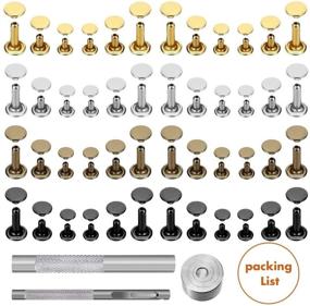 img 3 attached to Selizo 480 Sets - 4 Color Variations & 3 Size Options - Leather Rivets Double Cap Tubular Metal Studs with Setting Tool Kit for Leather Craft Repairs and Decoration