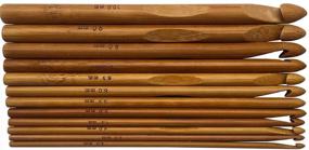 img 4 attached to 🎋 Premium 12pcs Set: 6" Bamboo Crochet Hooks - Versatile Knitting Needle Kit for Yarn Crafters, 3 to 10 mm Diameters