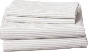 img 4 attached to Tommy Bahama King Size Cloud Grey Paloma Beach Stripe Sheet Set 212696