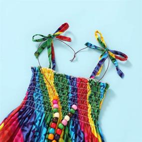 img 2 attached to 🌈 Adorable Baby Girls Rainbow Dress: Toddler Princess Sleeveless Halter Beach Tutu Sundress