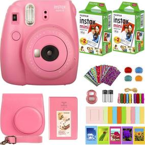 img 4 attached to FujiFilm Instax Mini 9 Instant Camera Fujifilm Instax Mini Film (40 Sheets) Bundle With Deals Number One Accessories Including Carrying Case