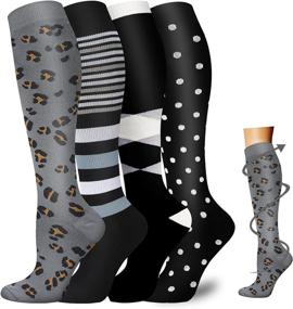 img 4 attached to Copper Compression Socks - The Ultimate Support for Nurses, Runners, Medical Professionals, and Cyclists - 4 Pairs for Improved Circulation (Men & Women)