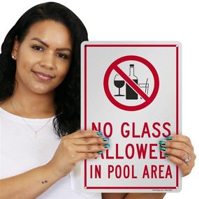 img 3 attached to 🏊 Glass Allowed Pool SmartSign: Durable Plastic Safety Signage for Pool Areas