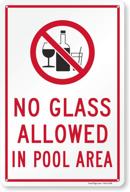 🏊 glass allowed pool smartsign: durable plastic safety signage for pool areas logo