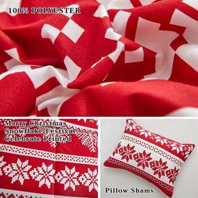 img 1 attached to 🎄 Queen Size FlySheep Christmas Comforter Set - Soft Microfiber Holiday Bedding, Lightweight Red & White Snowflake Print