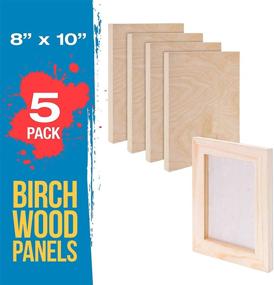 img 3 attached to 🎨 U.S. Art Supply 8x10 Birch Wood Paint Pouring Panel Boards 3/4" Cradle - Pack of 5 - Artist Wooden Wall Canvases for Mixed-Media Craft