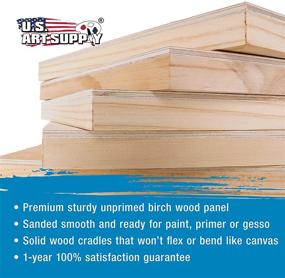 img 1 attached to 🎨 U.S. Art Supply 8x10 Birch Wood Paint Pouring Panel Boards 3/4" Cradle - Pack of 5 - Artist Wooden Wall Canvases for Mixed-Media Craft