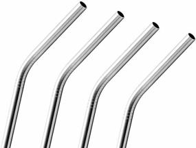 img 3 attached to 🥤 4 Extra Long Bent Stainless Steel Straws for 30 oz &amp; 20 oz Yeti &amp; Rtic Tumbler Rambler Cups - BonBon Premium Drinking Straws